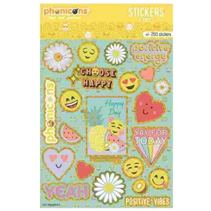 Emoji csillámos matrica szett 6 lapos Emoji csillámos matrica szett 6 lapos