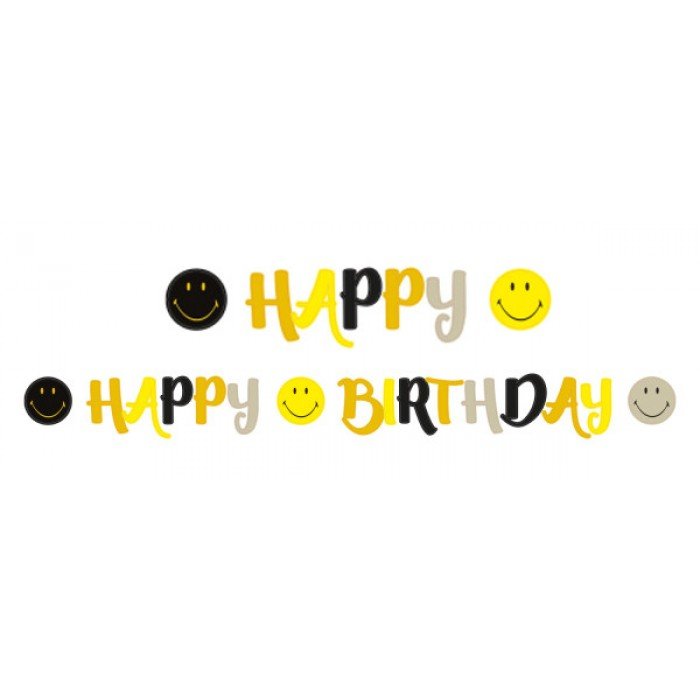 Smiley Originals, Emoji Happy Birthday felirat 180 cm