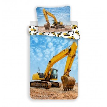 Építkezés Bagr ágyneműhuzat 140×200cm, 70×90 cm Építkezés Bagr ágyneműhuzat 140×200cm, 70×90 cm