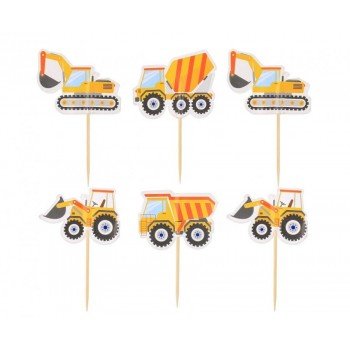 Construction, Építkezés díszítő pálca 6 db-os Construction, Építkezés díszítő pálca 6 db-os