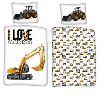 Építkezés gyerek ágyneműhuzat 100×135cm, 40×60 cm Építkezés gyerek ágyneműhuzat 100×135cm, 40×60 cm