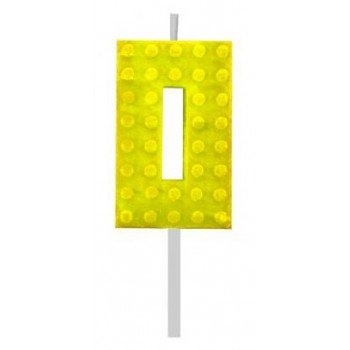 Building Blocks Yellow, Építőkocka tortagyertya, számgyertya 0-ás