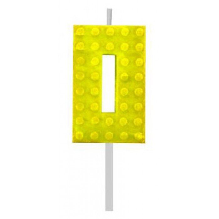 Building Blocks Yellow, Építőkocka tortagyertya, számgyertya 0-ás