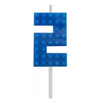 Building Blocks Blue, Építőkocka tortagyertya, számgyertya 2-es
