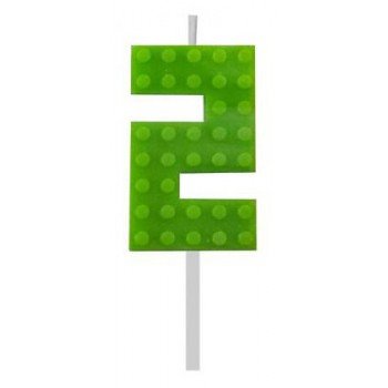 Building Blocks Green, Építőkocka tortagyertya, számgyertya 2-es