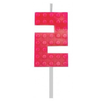 Building Blocks Red, Építőkocka tortagyertya, számgyertya 2-es