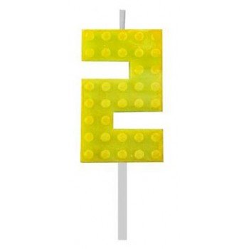 Building Blocks Yellow, Építőkocka tortagyertya, számgyertya 2-es