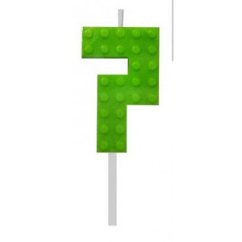 Building Blocks Green, Építőkocka tortagyertya, számgyertya 7-es
