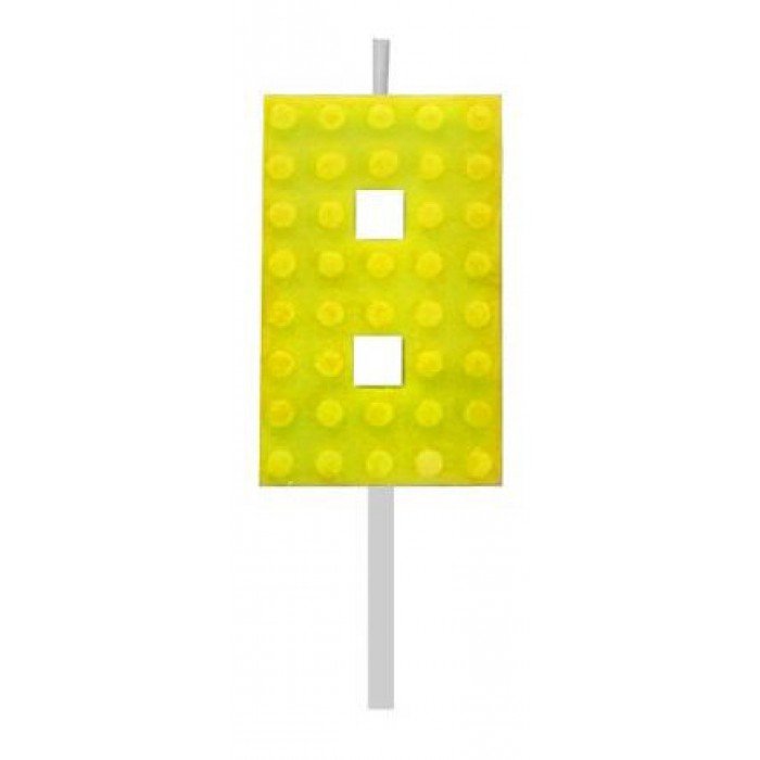 Building Blocks Yellow, Építőkocka tortagyertya, számgyertya 8-as
