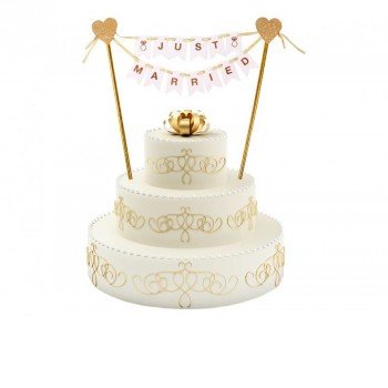 Just Married torta dekoráció 25 cm Just Married torta dekoráció 25 cm