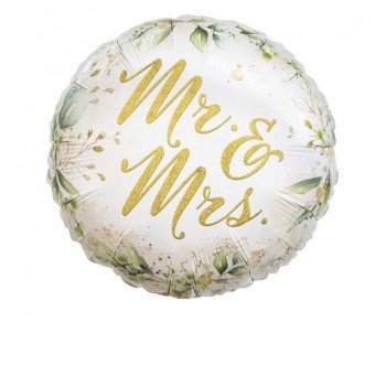 Mr & Mrs, Esküvő fólia lufi 36 cm Mr & Mrs, Esküvő fólia lufi 36 cm