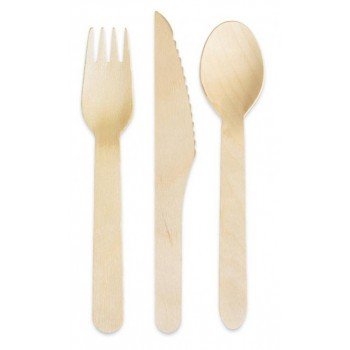 Wooden, Fa evőeszköz szett 6 db-os Wooden, Fa evőeszköz szett 6 db-os