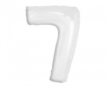 B&C White, Fehér 7-es szám fólia lufi 92 cm B&C White, Fehér 7-es szám fólia lufi 92 cm