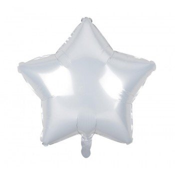 White Star, Fehér csillag fólia lufi 44 cm White Star, Fehér csillag fólia lufi 44 cm