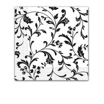 Arabesque Black, Fekete mintás szalvéta 20 db-os, 33x33 cm FSC Arabesque Black, Fekete mintás szalvéta 20 db-os, 33x33 cm FSC