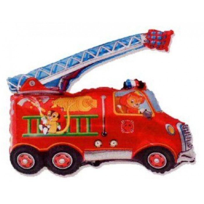 Fire Car, Tűzoltóautó fólia lufi 61 cm (WP)