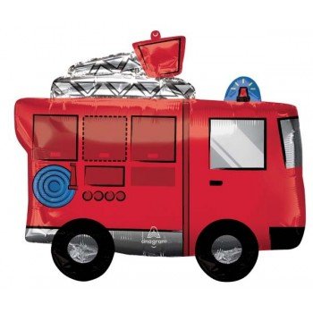 Fire Truck, Tűzoltóautó fólia lufi 66 cm Fire Truck, Tűzoltóautó fólia lufi 66 cm