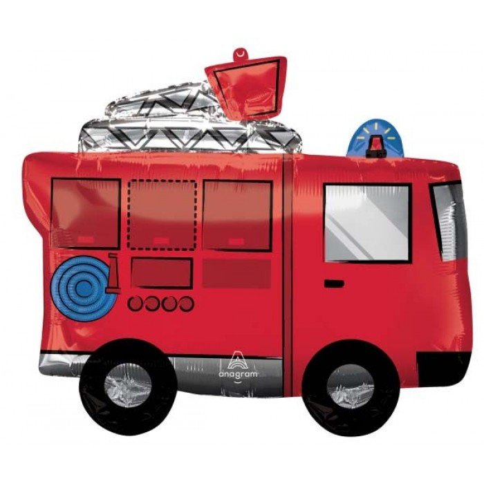 Fire Truck, Tűzoltóautó fólia lufi 66 cm