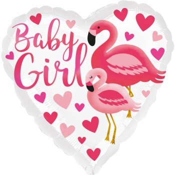 Flamingo Baby Girl fólia lufi 43 cm Flamingo Baby Girl fólia lufi 43 cm