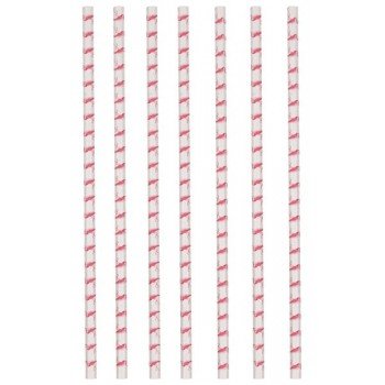 Flamingó papír szívószál, 12 db-os szett