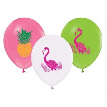 Flamingo & Pineapple, Flamingó és Ananász léggömb, lufi 5 db-os 12 inch (30cm) Flamingo & Pineapple, Flamingó és Ananász léggömb, lufi 5 db-os 12 inch (30cm)