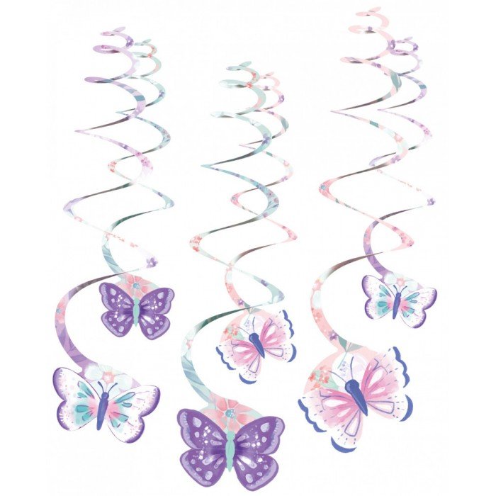 Flutter, Pillangó szalag dekoráció 6 db-os szett