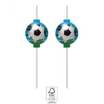 Soccer Fans, Focis papír szívószál, 4 db-os szett FSC Soccer Fans, Focis papír szívószál, 4 db-os szett FSC