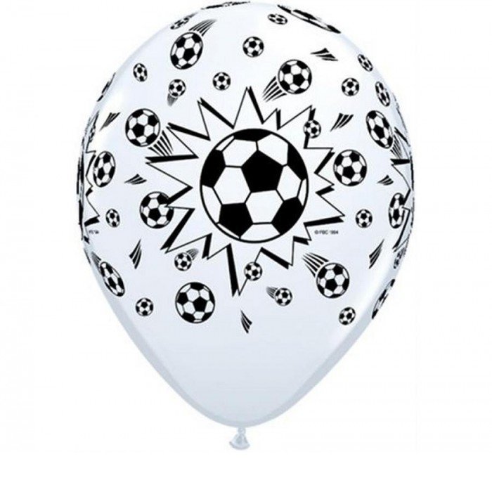 White Football, Focis léggömb, lufi 6 db-os 11 inch (28 cm)