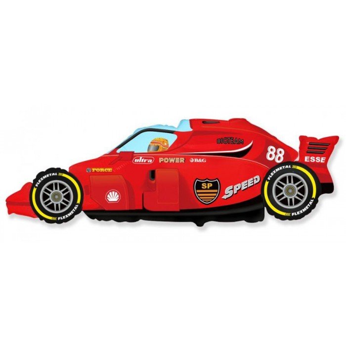 Formula 1 Red, Versenyautó fólia lufi 61 cm