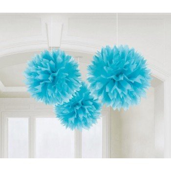 Függő pom pom dekoráció Light Blue 3 db-os Függő pom pom dekoráció Light Blue 3 db-os