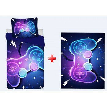 Gamer ágyneműhuzat és polár takaró szett