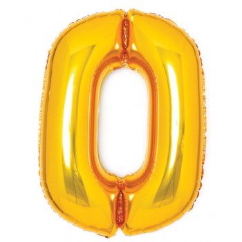 Gold, Arany 0-ás szám fólia lufi 66 cm