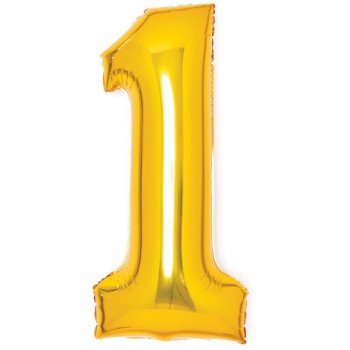 Gold, Arany 1-es szám fólia lufi 66 cm