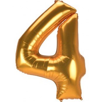 Gold, Arany 4-es szám fólia lufi 137 cm