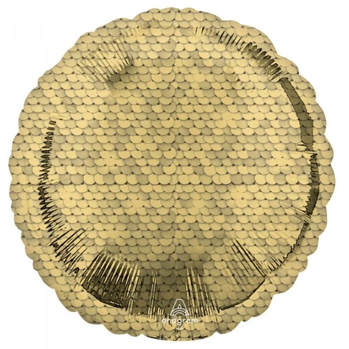 Gold, Arany flitter mintás fólia lufi 43 cm Gold, Arany flitter mintás fólia lufi 43 cm