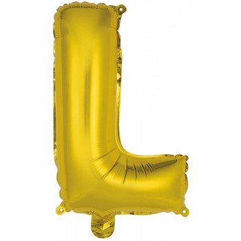 Gold, Arany L betű fólia lufi 41 cm Gold, Arany L betű fólia lufi 41 cm