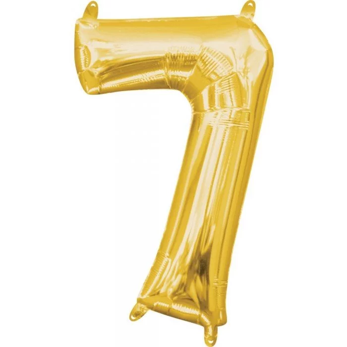 Gold, Arany mini szám fólia lufi 7-es 40 cm Gold, Arany mini szám fólia lufi 7-es 40 cm