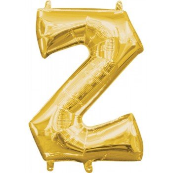 Gold, Arany mini Z betű fólia lufi 33 cm Gold, Arany mini Z betű fólia lufi 33 cm