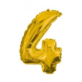 Gold, Arany óriás 4-es szám fólia lufi 85 cm Gold, Arany óriás 4-es szám fólia lufi 85 cm