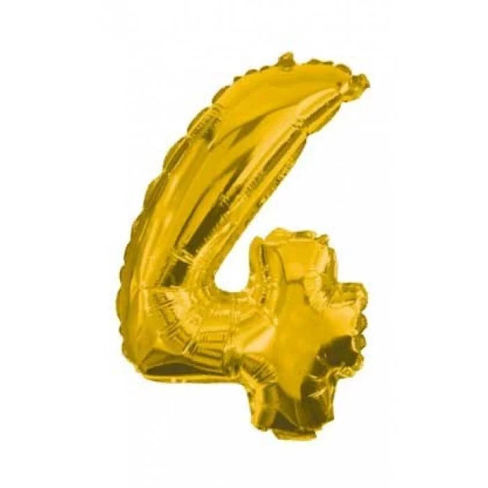 Gold, Arany óriás 4-es szám fólia lufi 85 cm Gold, Arany óriás 4-es szám fólia lufi 85 cm