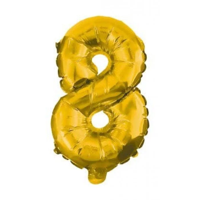 Gold, Arany óriás 8-as szám fólia lufi 85 cm Gold, Arany óriás 8-as szám fólia lufi 85 cm