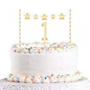 Gold Első születésnap torta dekoráció 19 cm Gold Első születésnap torta dekoráció 19 cm