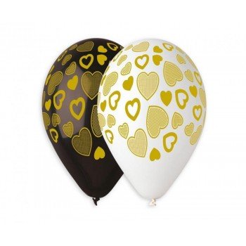Golden Hearts, Szív léggömb, lufi 5 db-os 13 inch (33 cm) Golden Hearts, Szív léggömb, lufi 5 db-os 13 inch (33 cm)