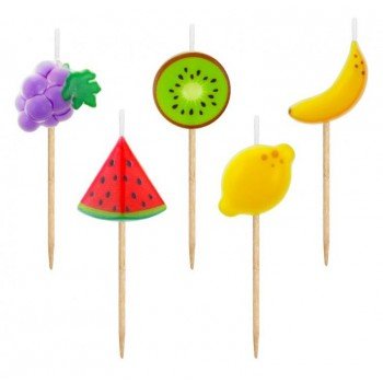 Fruits, Gyümölcs tortagyertya, gyertya szett 5 db-os