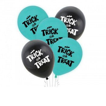 Boo Trick Or Treat léggömb, lufi 5 db-os 12 inch (30 cm) Boo Trick Or Treat léggömb, lufi 5 db-os 12 inch (30 cm)