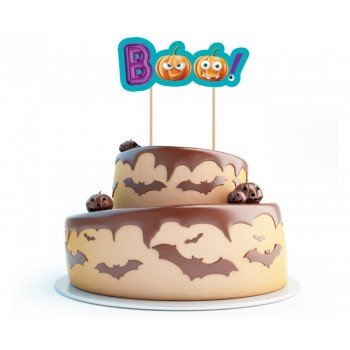 Halloween, Boo torta dekoráció 18 cm Halloween, Boo torta dekoráció 18 cm