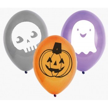 Halloween léggömb, lufi 6 db-os 22,8 cm Halloween léggömb, lufi 6 db-os 22,8 cm