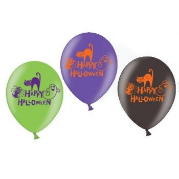 Halloween léggömb, lufi 6 db-os 11 inch (27,5cm) Halloween léggömb, lufi 6 db-os 11 inch (27,5cm)