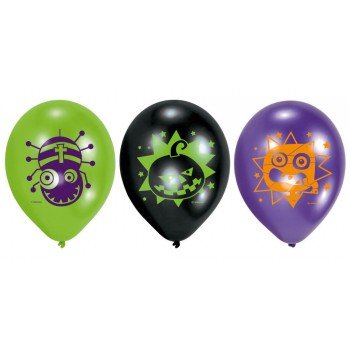 Halloween léggömb, lufi 6 db-os 9 inch (22,8 cm) Halloween léggömb, lufi 6 db-os 9 inch (22,8 cm)