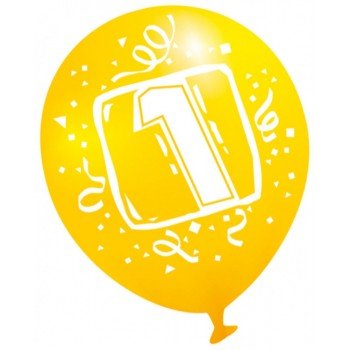 Happy Birthday 1 léggömb, lufi 6 db-os (22,8 cm) Happy Birthday 1 léggömb, lufi 6 db-os (22,8 cm)
